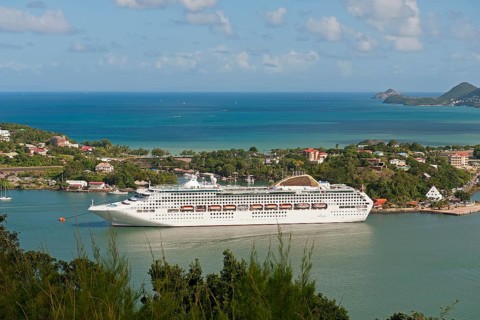 Castries harbour with the cruise ship Emerald Princess