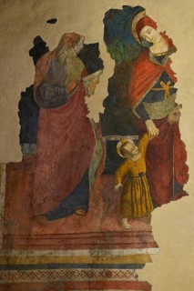 Damaged fresco in the Santa Maria Maggiore Basilica Tuscania