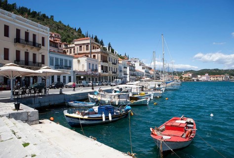 Harbour promenade with fishing boats