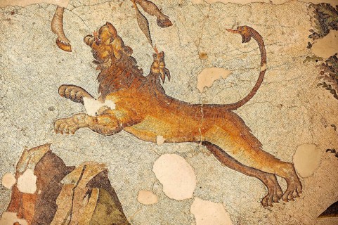 6th century Byzantine Roman lion mosaic