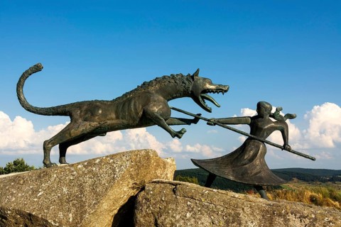 Sculpture of the Beast of Gevaudan