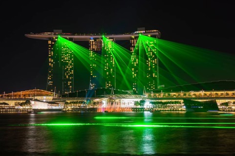Laser show at the Marina Bay Sands Hotel