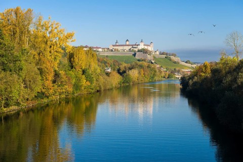 Festung Marienberg castle located on a hill above the town