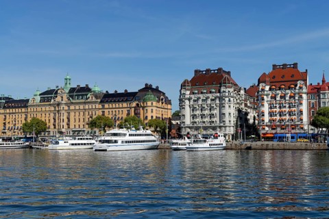 Houses along the promenade of Strandvagen