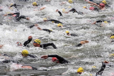 Swimmers in the Neckar