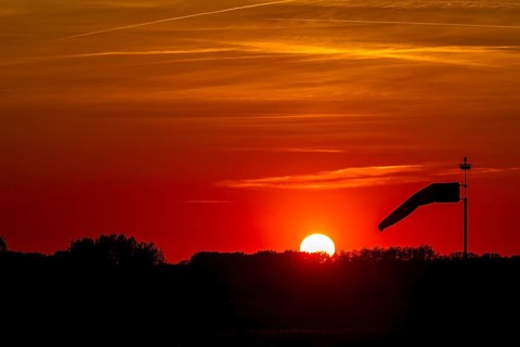 Windsock in the sunset at Muritz Airpark