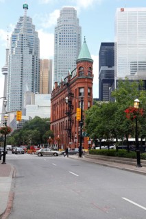 Skyscraper and Flatiron Building on Front Street