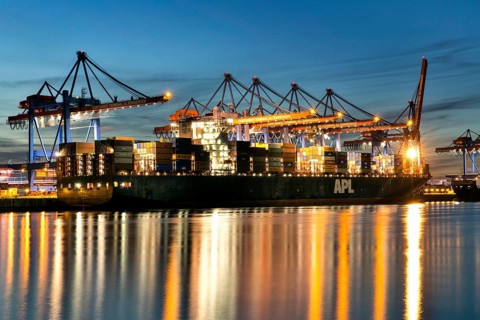 Altenwerder container terminal in the Port of Hamburg