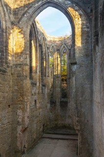 Romantic ruins of the monastery church on Mount Oybin