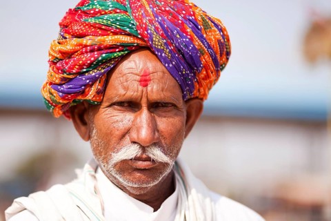 Portrait of a senior Rajasthani
