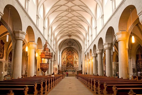 Nave and altar in the Constance Cathedral