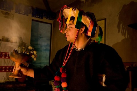 Indigenous Mayan woman at a sacrificial ceremony