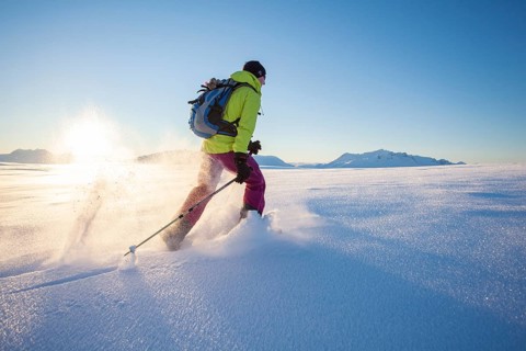 Snowshoe walker on Rodtinden