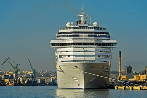 Cruise ship Costa Favolosa in the port of Valletta