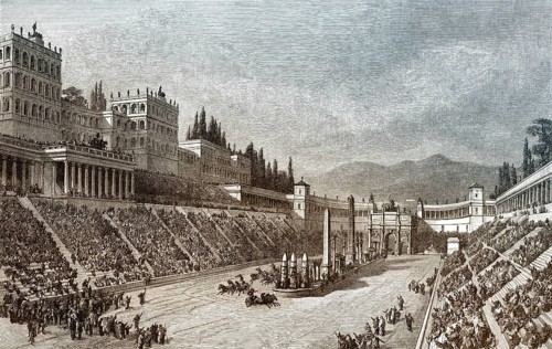 Reconstruction of the Circus Maximus in ancient Rome