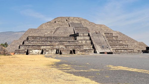 View of the Plaza de la Luna on the Pyramid of the Moon or Piramide de la Luna