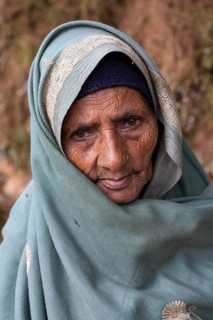 Old Nepalese woman with headscarf