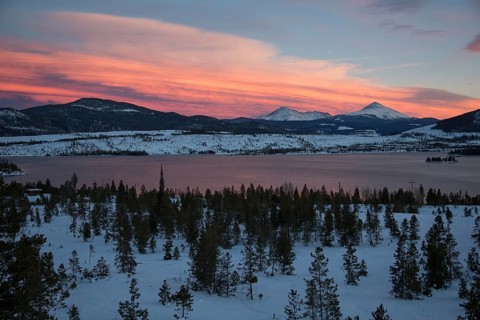 Sunset over the Dillon Reservoir