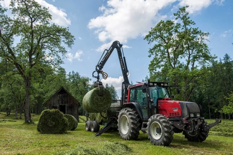 Tractor making hay