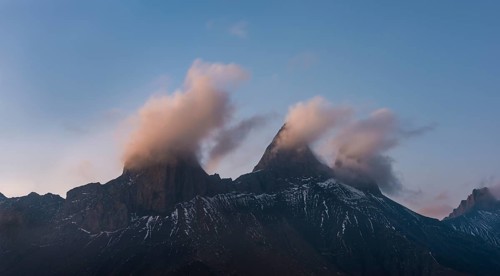 Aiguilles d'Arves mountain at dawn