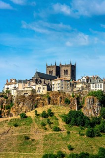 View on the city and the cathedral Saint-Pierre