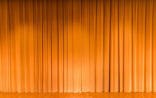 A curtain in yellow