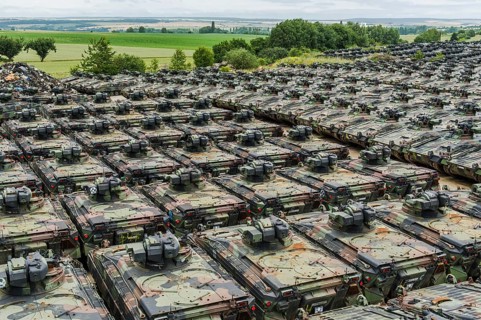 Armored vehicles type Marder awaiting scrapping