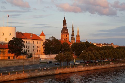 Old town with the banks of the Daugava River