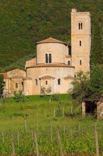 Abbey of Sant'Antimo in the Tuscan landscape