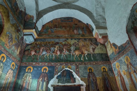 Wall frescoes in the Church of the Exaltation of the Cross