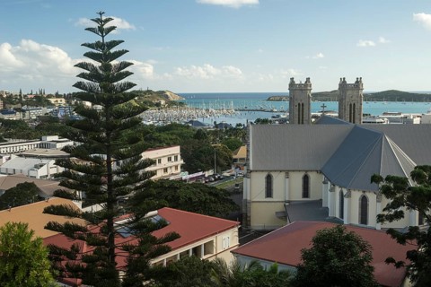 View across the harbour and Saint-Joseph Cathedral