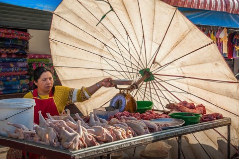 Saleswoman on the market