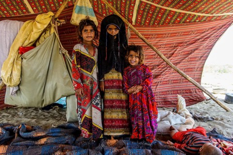 Rashaida children in their tent in the desert around Massaua