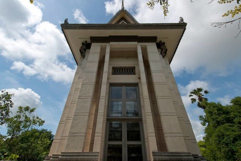 Memorial Stupa to the prisoners murdered by the Communist or Maoist Khmer Rouge in Choeung Ek
