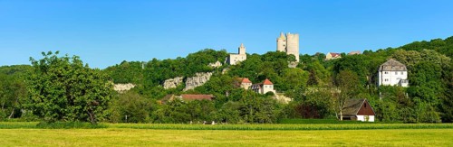 Ruins of Rudelsburg Castle and Burg Saaleck Castle