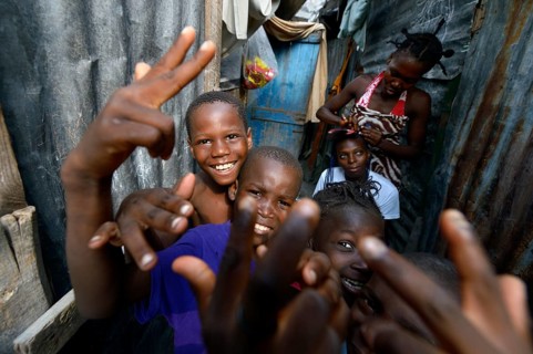 Boys posing and laughing
