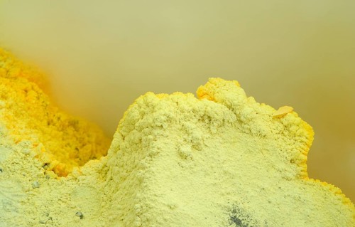 Deposited sulphur at the Ijen volcano