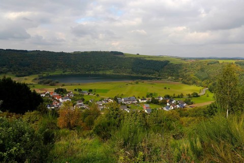 Meerfelder Maar crater with Maarsee lake