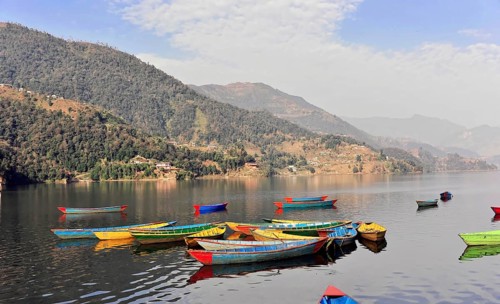 Rowing boats on Phewa Lake