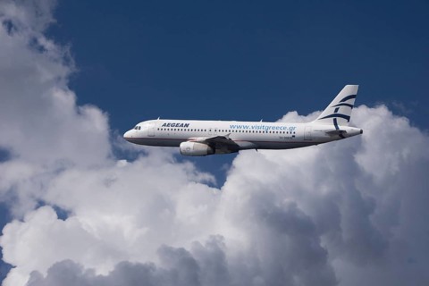 SX-DGD Aegean Airlines Airbus A320-232 in flight