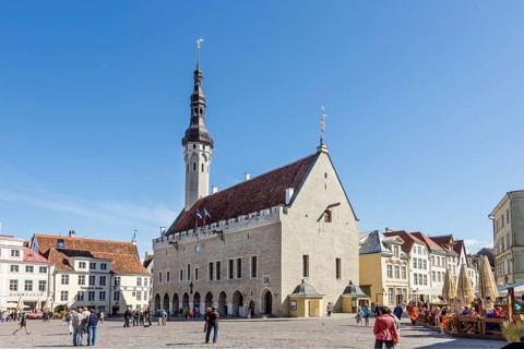 Gothic Town Hall on the Town Square in the old town
