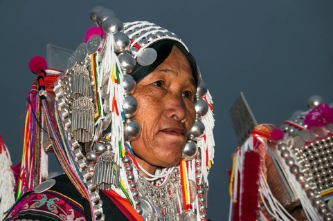 Traditionally dressed woman from the Akha people