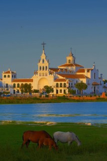 El Rocio Ermita del Rocio hermitage in morning light