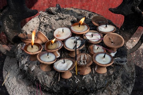 Butter lamps at Manakamana Temple