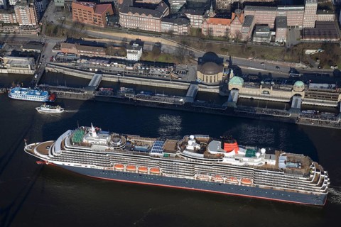 Cruise ship Queen Victoria on the Elbe