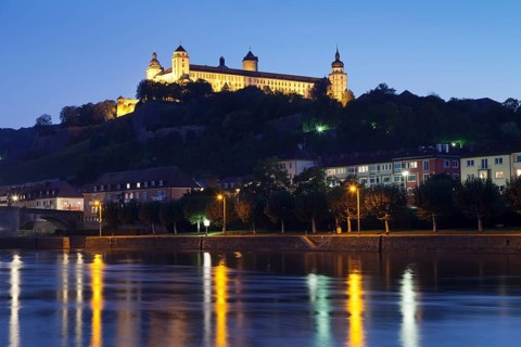 View across the Main river to the Marienberg Fortress