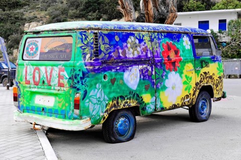 Old painted VW camper van