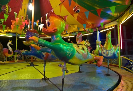 A colourful children's carousel