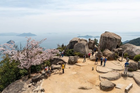 Tourists at Mount Misen