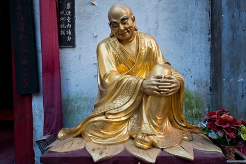 Figure in the Buddhist Arhat Temple or Luohan Temple or Chongqing Luohan Si Temple